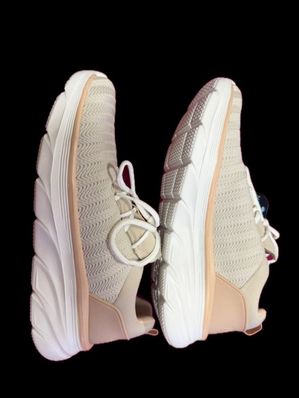 adidas Women’s Beige Knit Slip-On Athletic Sneakers
